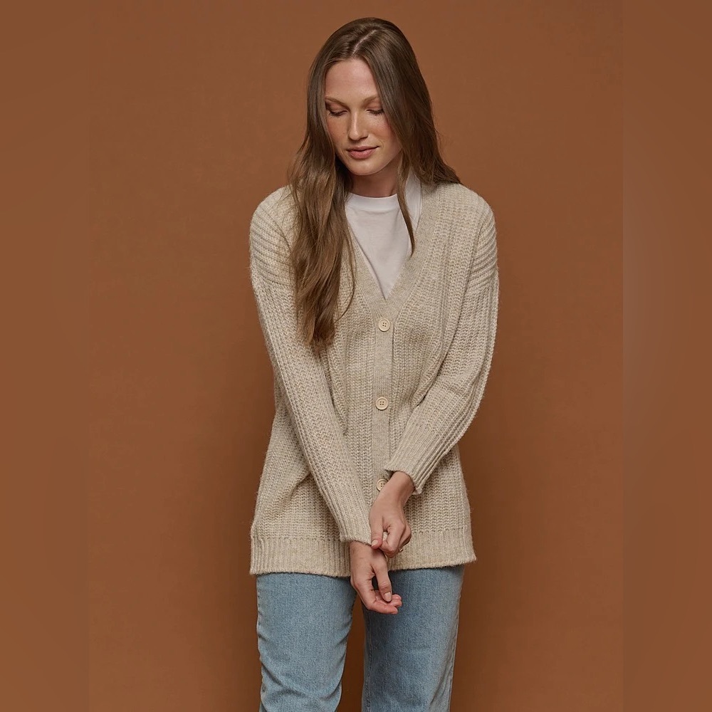 NWT Tradlands Judith Cocoon Cardigan in Oatmeal Heather